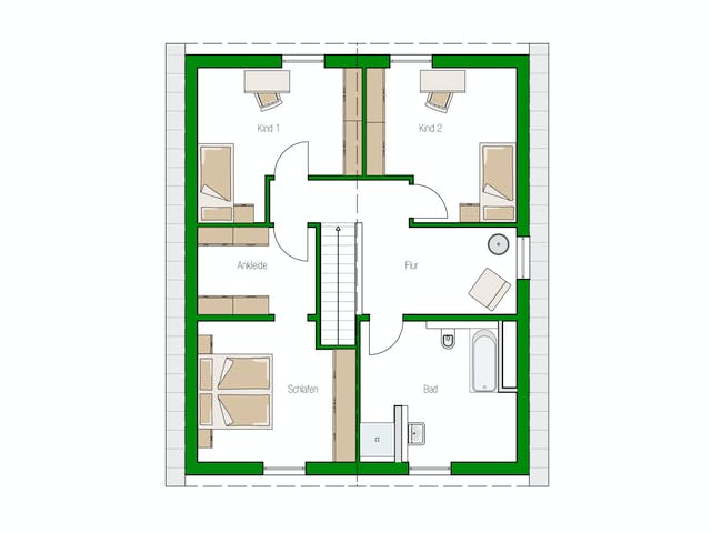 Massivhaus Aachen von HELMA MASSIVHAUS Schlüsselfertig ab 365750€, Satteldach-Klassiker Grundriss 2