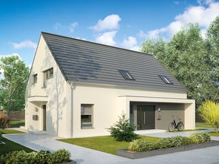 Massivhaus Amsterdam von HELMA MASSIVHAUS Schlüsselfertig ab 483450€, Satteldach-Klassiker Außenansicht 2