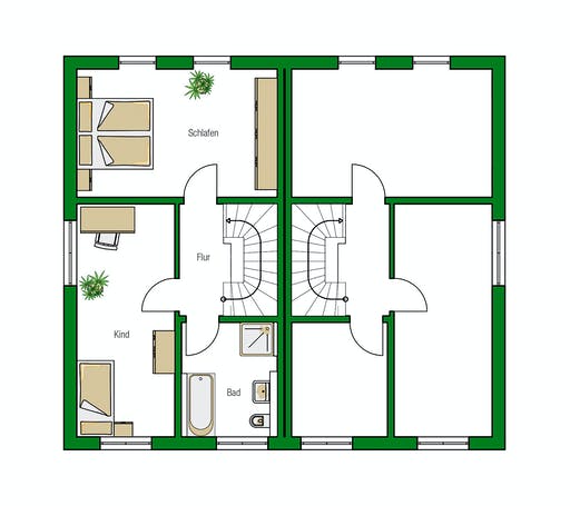 Massivhaus Bristol von HELMA MASSIVHAUS Schlüsselfertig ab 289050€, Satteldach-Klassiker Grundriss 2