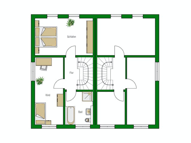 Massivhaus Bristol von HELMA MASSIVHAUS Schlüsselfertig ab 329000€, Satteldach-Klassiker Grundriss 2