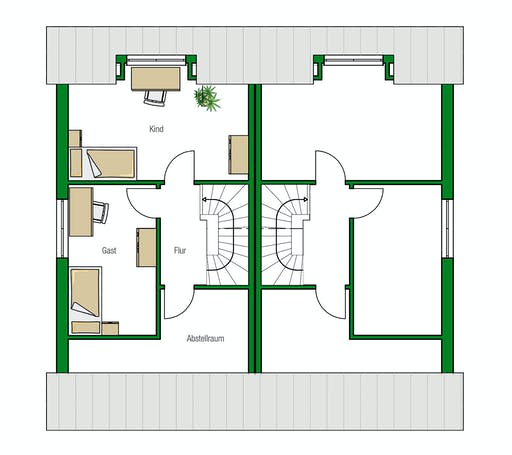 Massivhaus Bristol von HELMA MASSIVHAUS Schlüsselfertig ab 289050€, Satteldach-Klassiker Grundriss 3