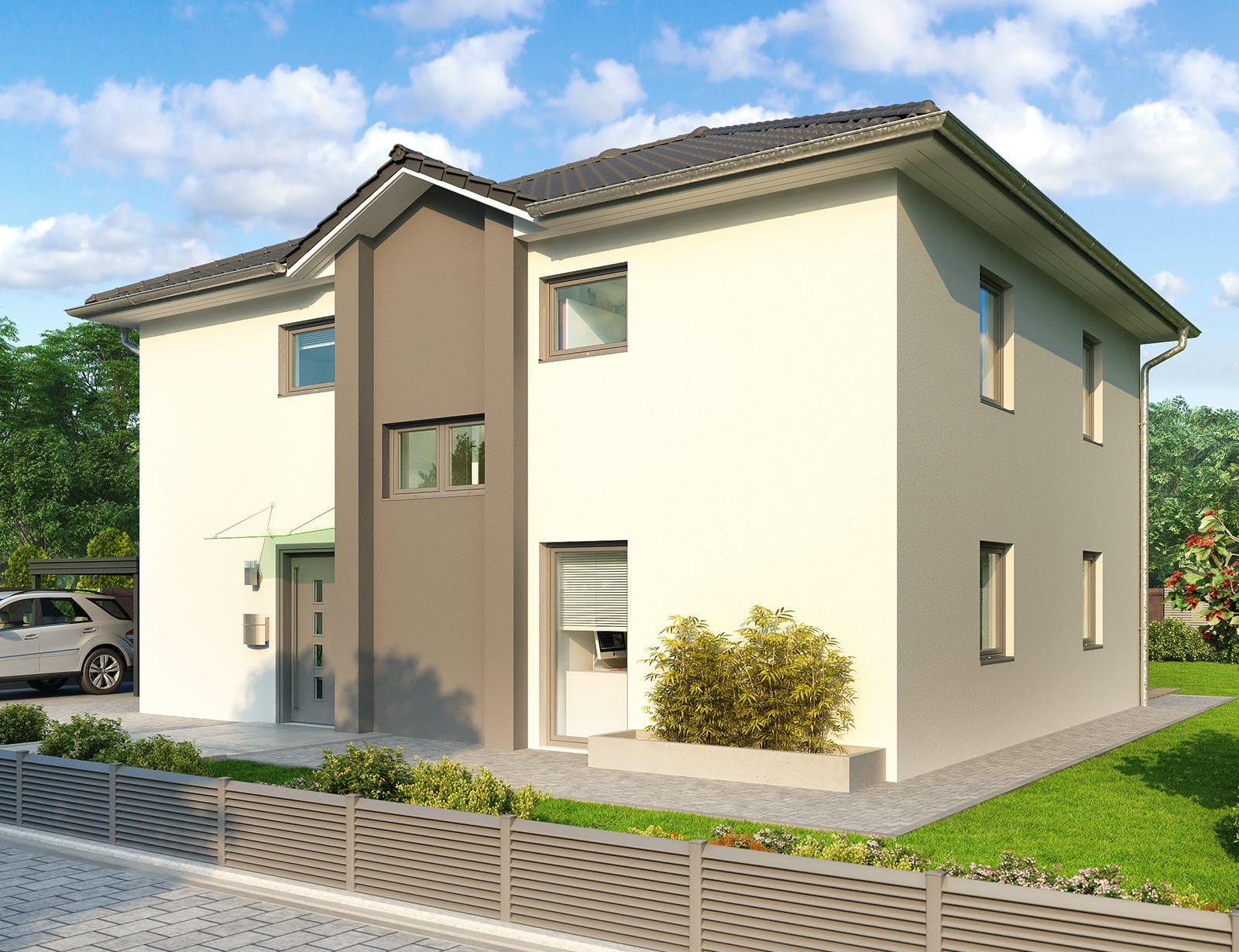 Massivhaus Dresden von HELMA MASSIVHAUS Schlüsselfertig ab 364050€, Stadtvilla Außenansicht 2
