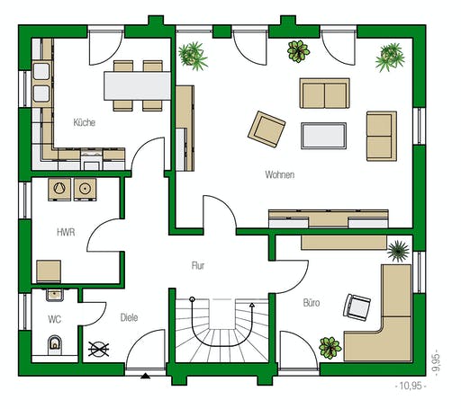 Massivhaus Dresden von HELMA MASSIVHAUS Schlüsselfertig ab 323300€, Stadtvilla Grundriss 1