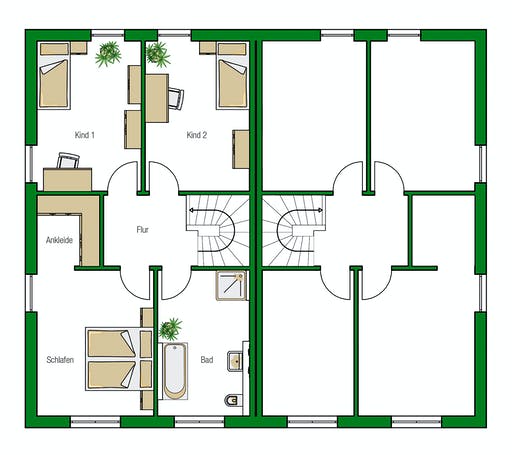 Massivhaus Dublin von HELMA MASSIVHAUS Schlüsselfertig ab 274400€, Stadtvilla Grundriss 2