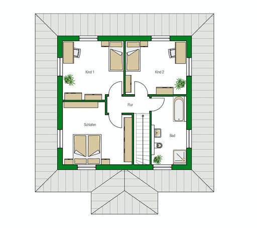 Massivhaus Florenz von HELMA MASSIVHAUS Schlüsselfertig ab 403750€, Stadtvilla Grundriss 2