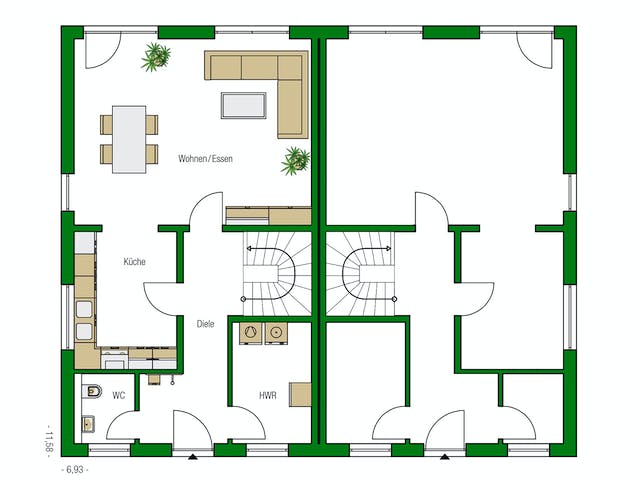 Massivhaus Glasgow von HELMA MASSIVHAUS Schlüsselfertig ab 328300€, Cubushaus Grundriss 1