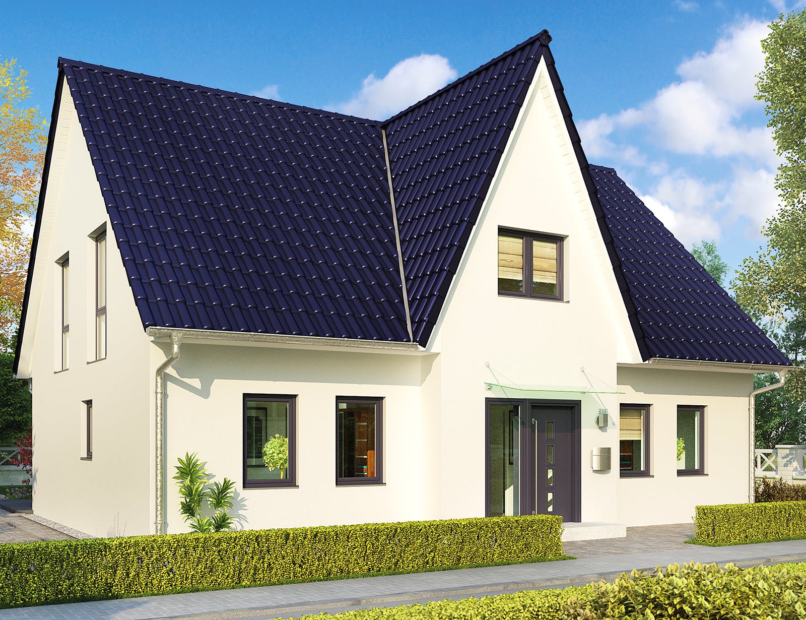 Massivhaus Hamburg von HELMA MASSIVHAUS Schlüsselfertig ab 388450€, Satteldach-Klassiker Außenansicht 2