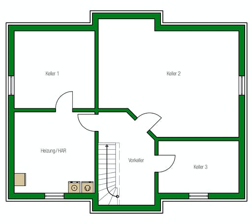 Massivhaus Hamburg von HELMA MASSIVHAUS Schlüsselfertig ab 388450€, Satteldach-Klassiker Grundriss 3