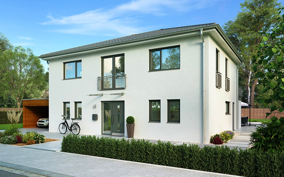 Massivhaus Lausanne von HELMA MASSIVHAUS Schlüsselfertig ab 442350€, Stadtvilla Außenansicht 1
