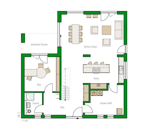 Massivhaus Lausanne von HELMA MASSIVHAUS Schlüsselfertig ab 386850€, Stadtvilla Grundriss 1