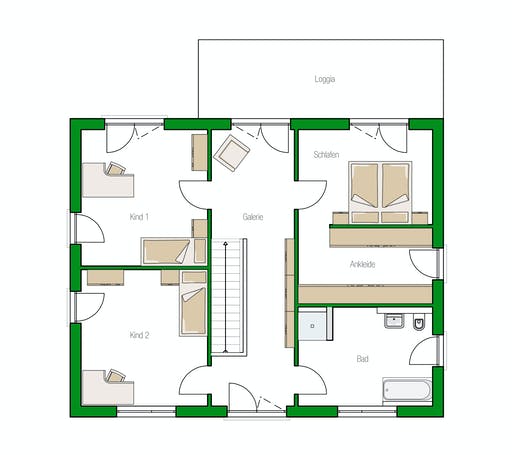 Massivhaus Lausanne von HELMA MASSIVHAUS Schlüsselfertig ab 386850€, Stadtvilla Grundriss 2