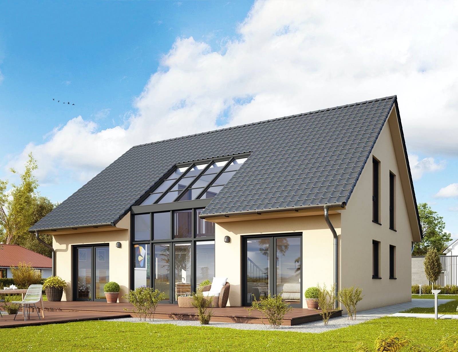 Massivhaus Leipzig von HELMA MASSIVHAUS Schlüsselfertig ab 403150€, Satteldach-Klassiker Außenansicht 1
