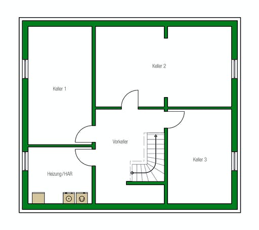 Massivhaus Leipzig von HELMA MASSIVHAUS Schlüsselfertig ab 362550€, Satteldach-Klassiker Grundriss 3