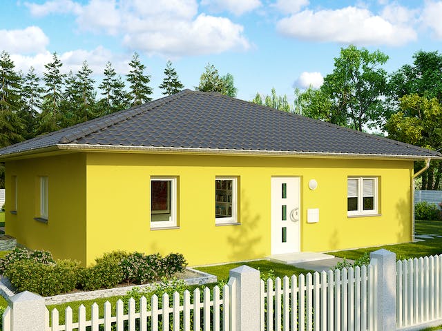 Massivhaus Lille von HELMA MASSIVHAUS Schlüsselfertig ab 265400€, Bungalow Außenansicht 4