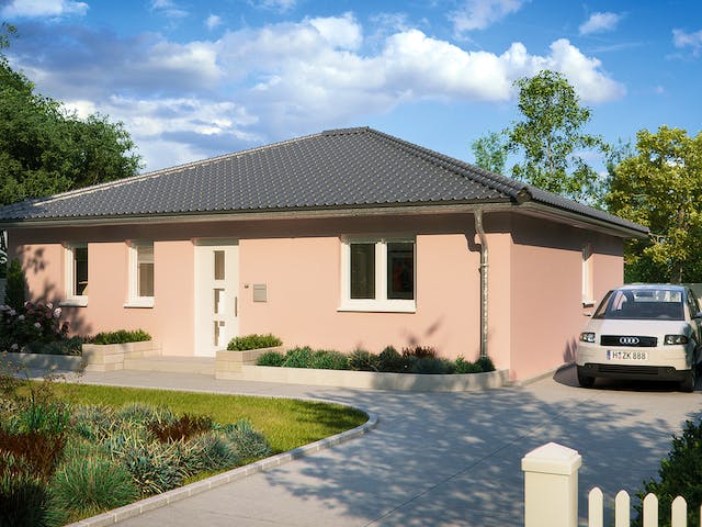 Massivhaus Lille von HELMA MASSIVHAUS Schlüsselfertig ab 265400€, Bungalow Außenansicht 6