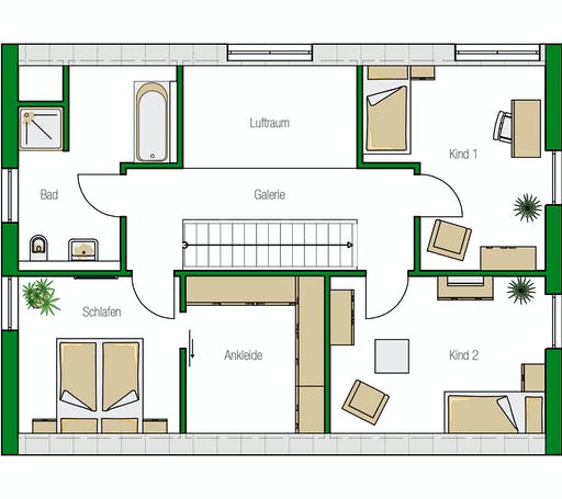 Massivhaus Lübeck von HELMA MASSIVHAUS Schlüsselfertig ab 351550€, Satteldach-Klassiker Grundriss 2