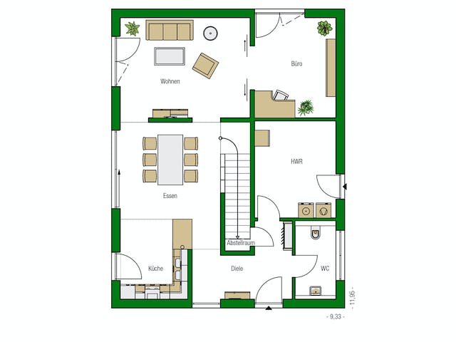 Massivhaus Luzern von HELMA MASSIVHAUS Schlüsselfertig ab 415350€, Cubushaus Grundriss 1