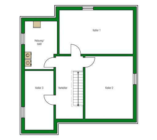 Massivhaus Madrid von HELMA MASSIVHAUS Schlüsselfertig ab 419800€, Cubushaus Grundriss 3
