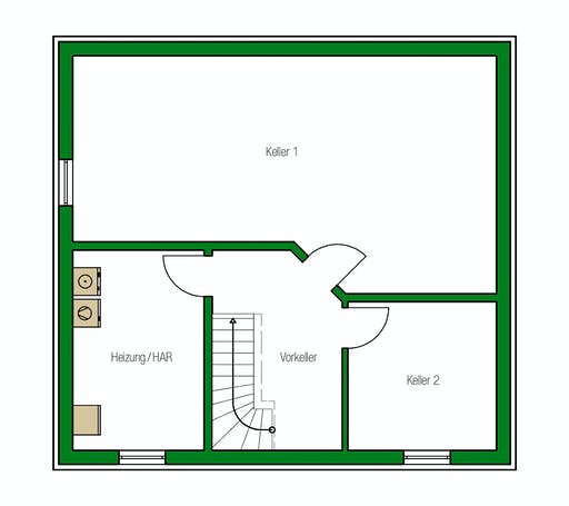 Massivhaus Mailand von HELMA MASSIVHAUS Schlüsselfertig ab 309850€, Satteldach-Klassiker Grundriss 3