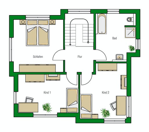 Massivhaus Malaga von HELMA MASSIVHAUS Schlüsselfertig ab 313650€, Cubushaus Grundriss 2