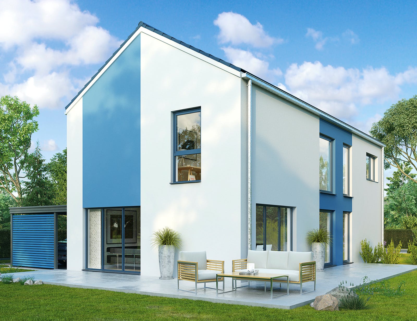 Massivhaus Nürnberg von HELMA MASSIVHAUS Schlüsselfertig ab 360850€, Satteldach-Klassiker Außenansicht 1