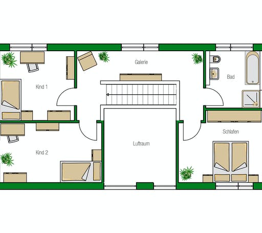Massivhaus Nürnberg von HELMA MASSIVHAUS Schlüsselfertig ab 321800€, Satteldach-Klassiker Grundriss 2