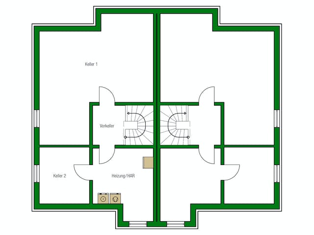Massivhaus Oxford von HELMA MASSIVHAUS Schlüsselfertig ab 317900€, Satteldach-Klassiker Grundriss 3