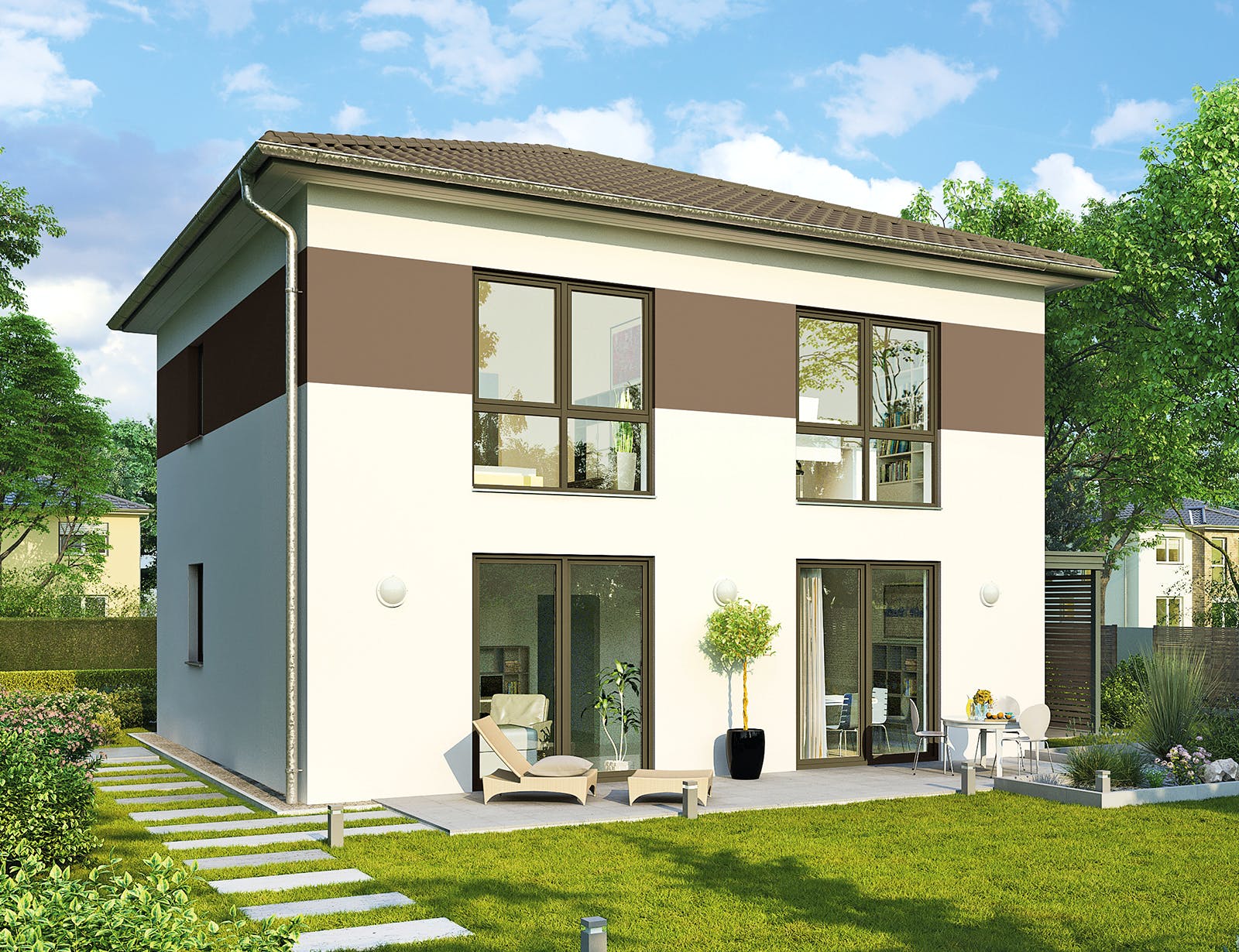Massivhaus Potsdam von HELMA MASSIVHAUS Schlüsselfertig ab 296500€, Stadtvilla Außenansicht 1