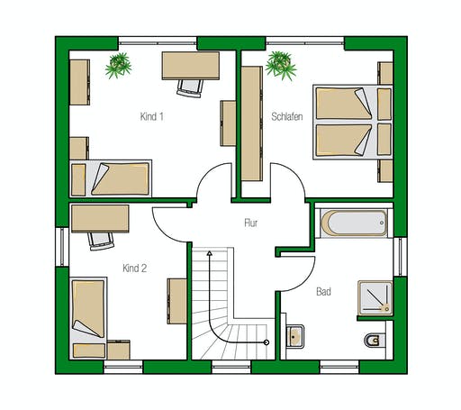 Massivhaus Potsdam von HELMA MASSIVHAUS Schlüsselfertig ab 263050€, Stadtvilla Grundriss 2