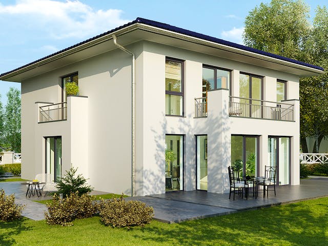 Massivhaus Strasbourg von HELMA MASSIVHAUS Schlüsselfertig ab 490300€, Stadtvilla Außenansicht 1