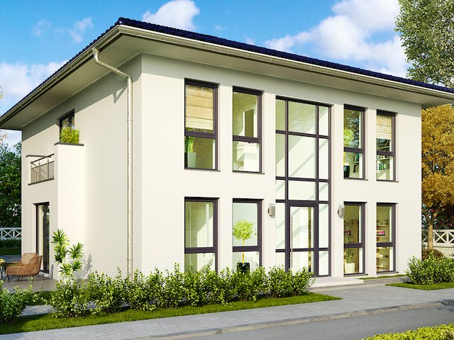 Massivhaus Strasbourg von HELMA MASSIVHAUS Schlüsselfertig ab 490300€, Stadtvilla Außenansicht 2
