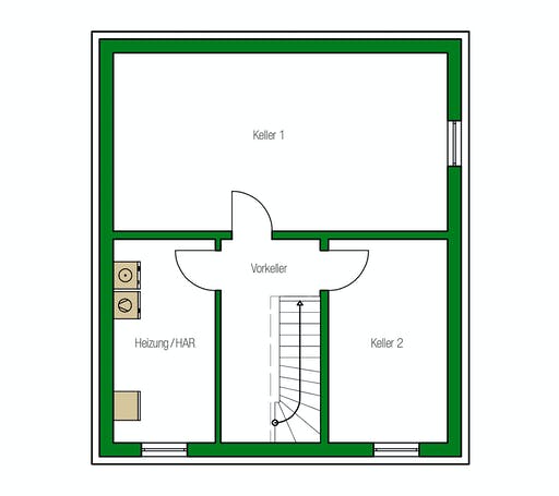 Massivhaus Turin von HELMA MASSIVHAUS Schlüsselfertig ab 257050€, Satteldach-Klassiker Grundriss 3