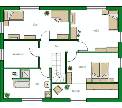 Massivhaus Utrecht von HELMA MASSIVHAUS Schlüsselfertig ab 432100€, Stadtvilla Grundriss 2