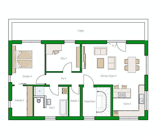 Massivhaus Venlo von HELMA MASSIVHAUS Schlüsselfertig ab 468950€, Cubushaus Grundriss 2