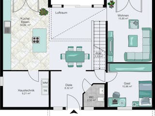 Fertighaus Helsinki von STREIF Haus, Cubushaus Grundriss 1