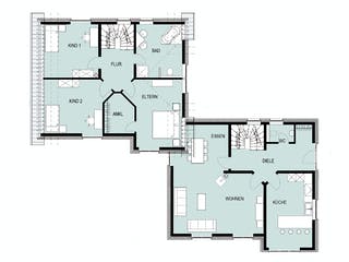 Massivhaus Beckum von HELSTI Massivhaus Schlüsselfertig ab 408000€, Satteldach-Klassiker Grundriss 1