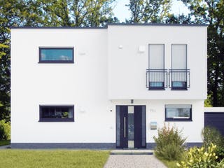Massivhaus Berlin von HELSTI Massivhaus Schlüsselfertig ab 324000€, Cubushaus Außenansicht 2