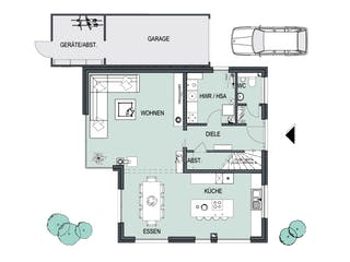Massivhaus Berlin von HELSTI Massivhaus Schlüsselfertig ab 324000€, Cubushaus Grundriss 1