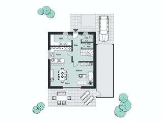 Massivhaus Brügge von HELSTI Massivhaus Schlüsselfertig ab 241000€, Satteldach-Klassiker Grundriss 1