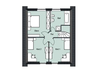 Massivhaus Brügge von HELSTI Massivhaus Schlüsselfertig ab 241000€, Satteldach-Klassiker Grundriss 2