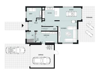 Massivhaus Essen von HELSTI Massivhaus Schlüsselfertig ab 378000€, Stadtvilla Grundriss 1