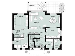 Massivhaus Gotha von HELSTI Massivhaus Schlüsselfertig ab 508000€, Stadtvilla Grundriss 1