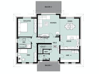 Massivhaus Gotha von HELSTI Massivhaus Schlüsselfertig ab 508000€, Stadtvilla Grundriss 2