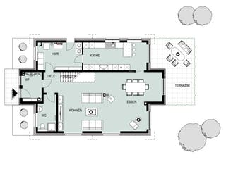 Massivhaus Köln von HELSTI Massivhaus Schlüsselfertig ab 460000€, Satteldach-Klassiker Grundriss 1
