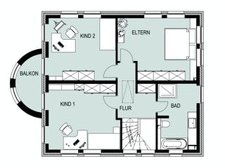Massivhaus Nauheim von HELSTI Massivhaus Schlüsselfertig ab 339000€, Stadtvilla Grundriss 2