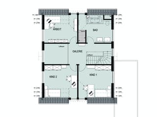 Massivhaus Oslo Vario von HELSTI Massivhaus Schlüsselfertig ab 333000€, Satteldach-Klassiker Grundriss 2