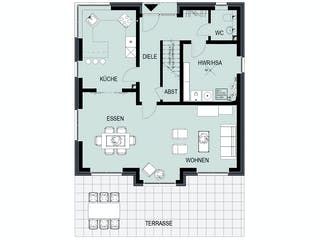 Massivhaus Rostock von HELSTI Massivhaus Schlüsselfertig ab 325000€, Satteldach-Klassiker Grundriss 1