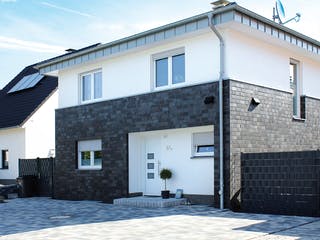 Massivhaus Stuttgart von HELSTI Massivhaus Schlüsselfertig ab 311000€, Stadtvilla Außenansicht 2