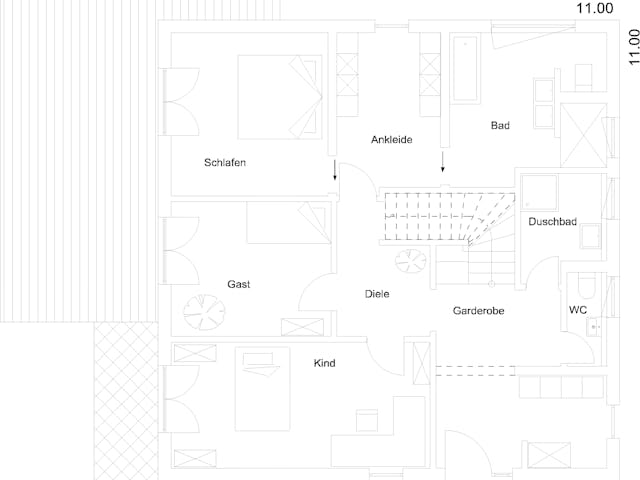 Fertighaus Herrsching von Regnauer Hausbau Schlüsselfertig ab 418235€, Pultdachhaus Grundriss 1