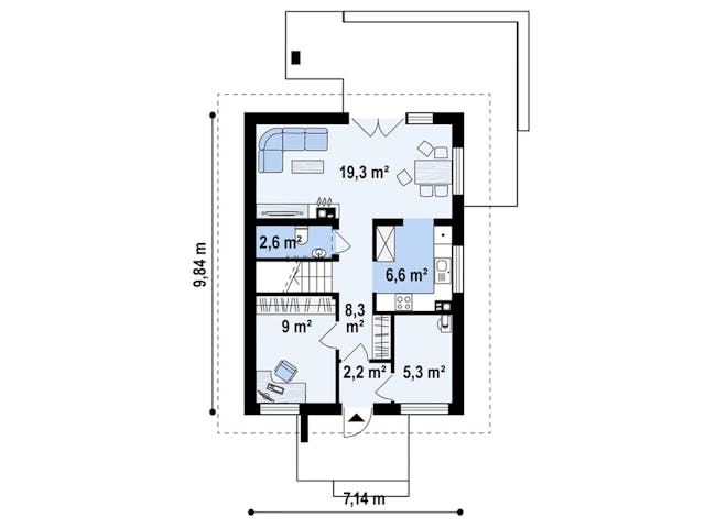 Fertighaus Z177 von HLS Bau, Satteldach-Klassiker Grundriss 1